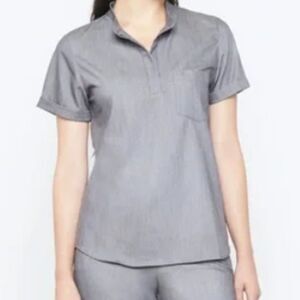 Fabled maverick scrub top size LARGE grey work nurse uniform #849